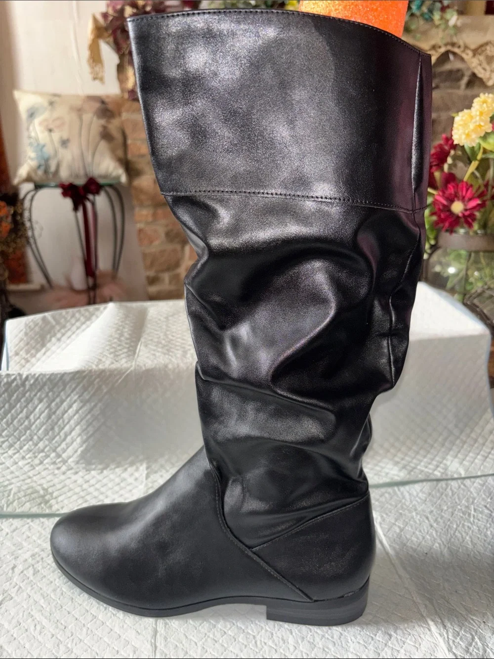 Style & Co. Black Over-the-Knee Faux Leather Boots